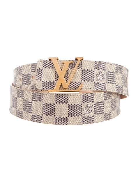 louis vuitton white azur damier belt with gold buckle|LV Initiales 40mm Reversible Belt Damier Azur .